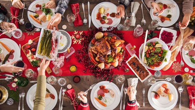 Dîner de Noël avec du chanvre légal au CBD