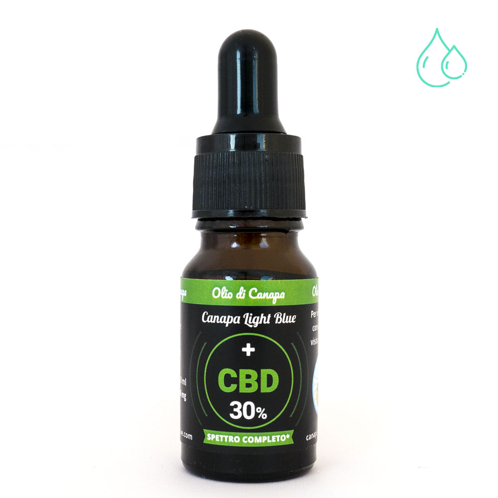 CBD Oil 30% in Hemp Oil - Shipping in 24h - Canapa Light blue