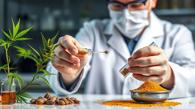 ricercatore analizza polvere di cumino